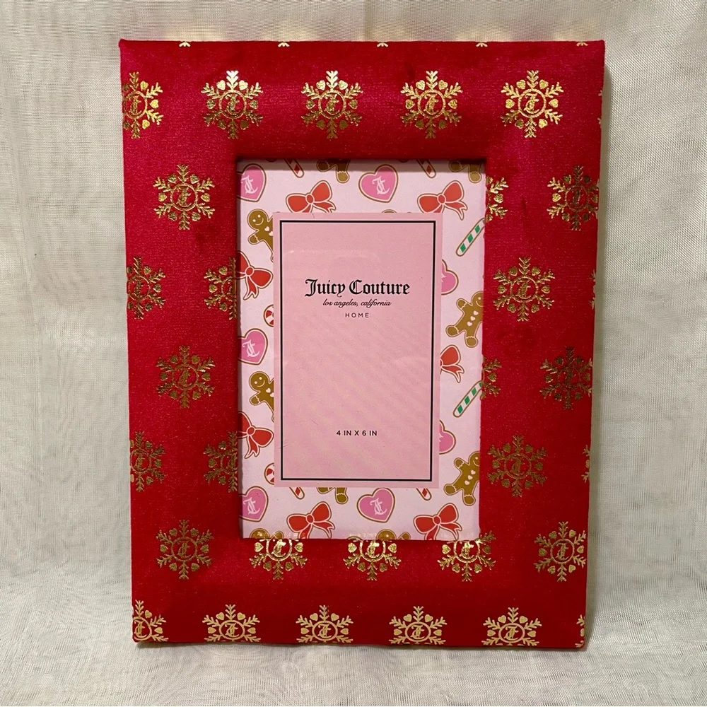 Juicy Couture Festive Red and Gold Velour Frame. New